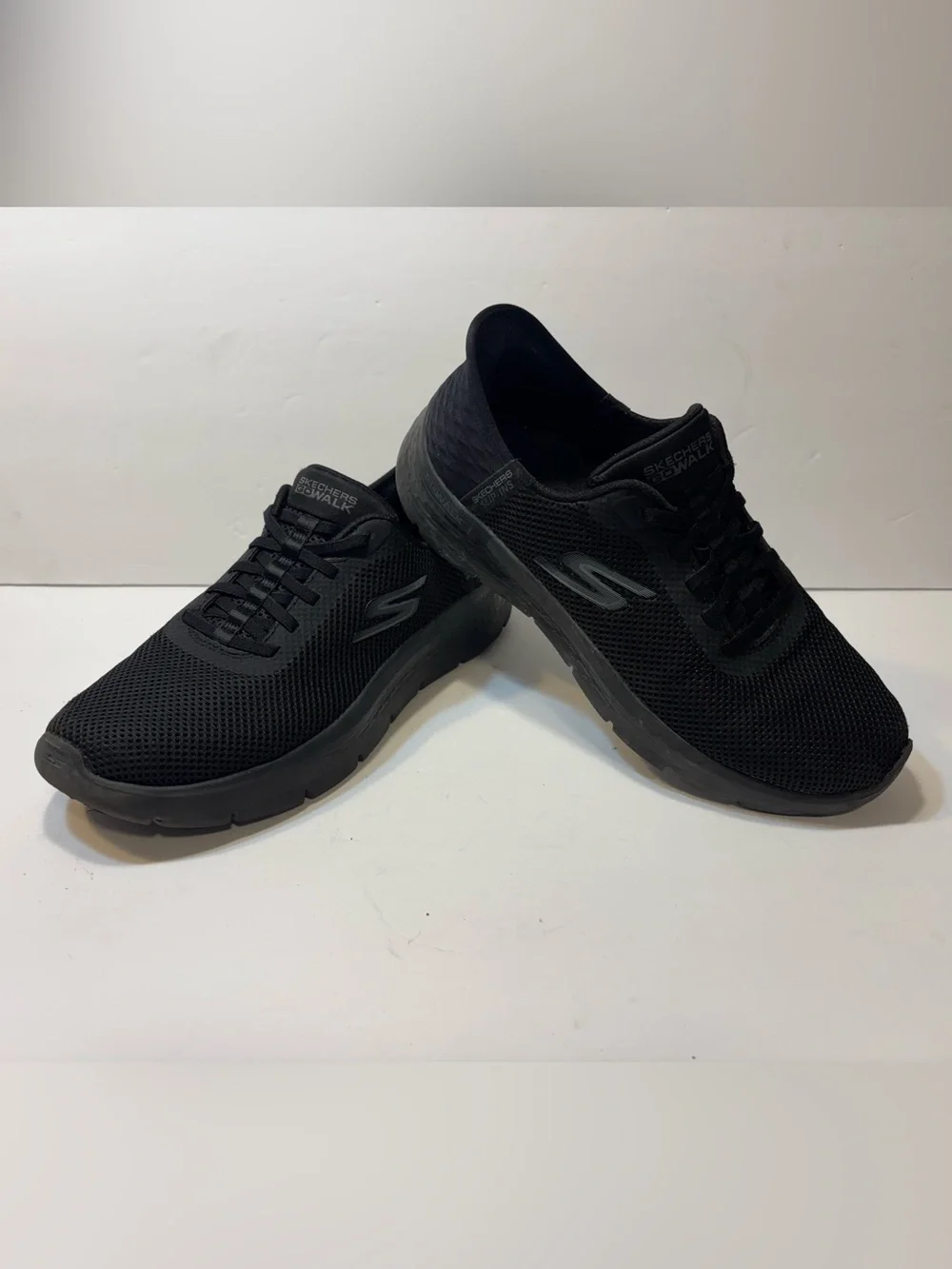 Skechers Men's All-Black Slip-On Mesh Sneakers